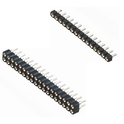 2.54mm圆孔排母 单/双排 180度